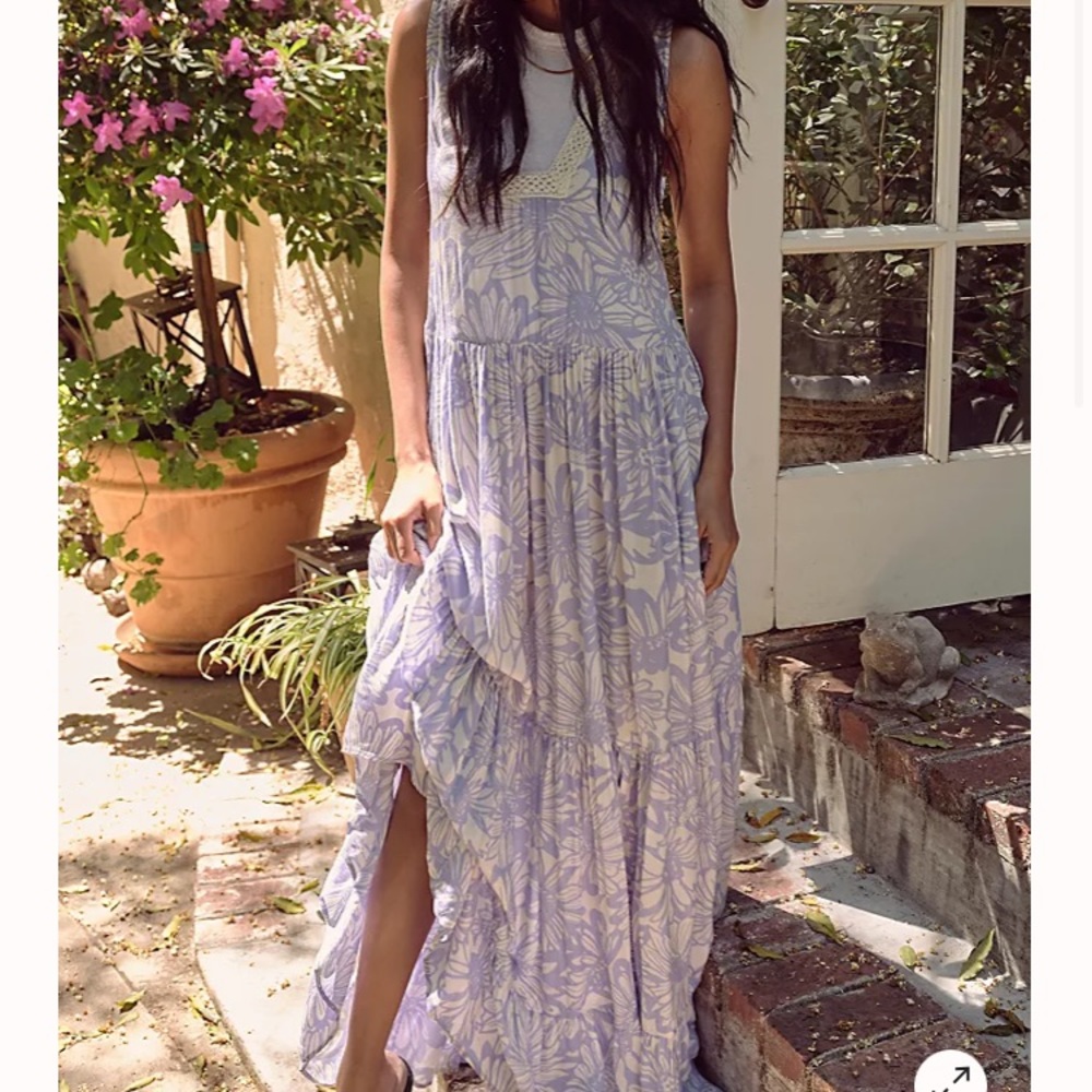 Free People Intimately Tiers For You Maxi Dress in Cornflower Size Small